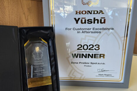 Honda ZONA Prešov s.r.o. získala prestížne ocenenie od Hondy Yūshū 2023.
